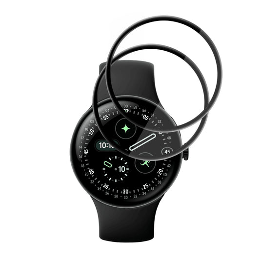 Schutzfolie Techsuit Nano Flex für Google Pixel Watch 4 45mm, Set 2 Stück, Kunststoff, Schwarz