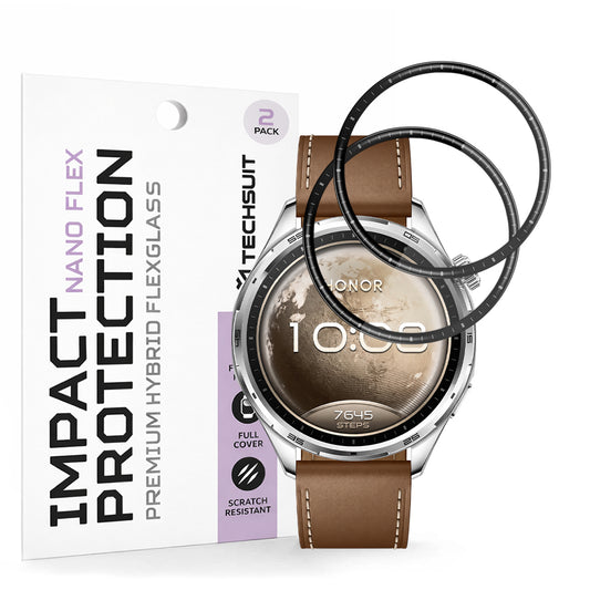 Film de protection Techsuit Nano Flex pour Honor Watch 6, plastique, lot de 2 pièces, noir