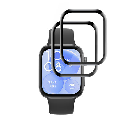 Pellicola Protettiva Techsuit Nano Flex per Huawei Watch Fit 3, Set 2 pezzi, Plastica, Nera
