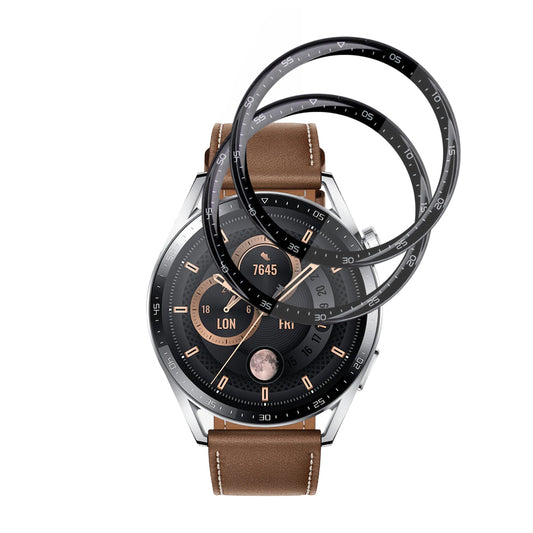 Schutzfolie Techsuit Nano Flex für Huawei Watch GT 3 46mm, Set mit 2 Stück, Kunststoff, Schwarz