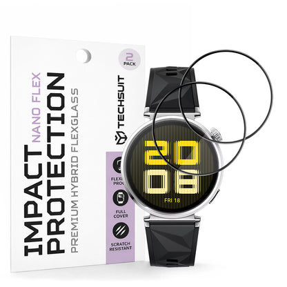 Pellicola Protettiva Techsuit Nano Flex per Huawei Watch GT 5 41mm, Set 2 pezzi, Plastica, Nera