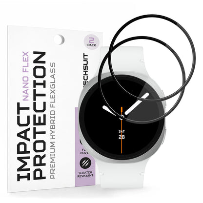 Pellicola Protettiva Techsuit Nano Flex per Samsung Galaxy Watch8 44mm, Set 2 pezzi, Plastica, Nera