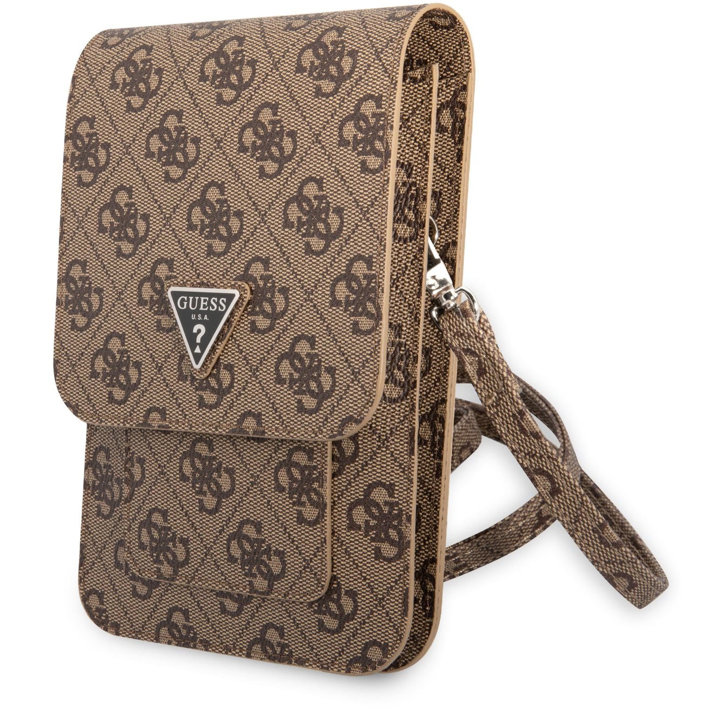 Sac Universel pour Téléphone, Guess, Logo Triangle 4G, Marron