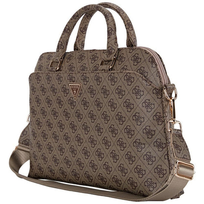 Guess 4G Triangle Logo Tasche für 15 Zoll Laptop, Braun