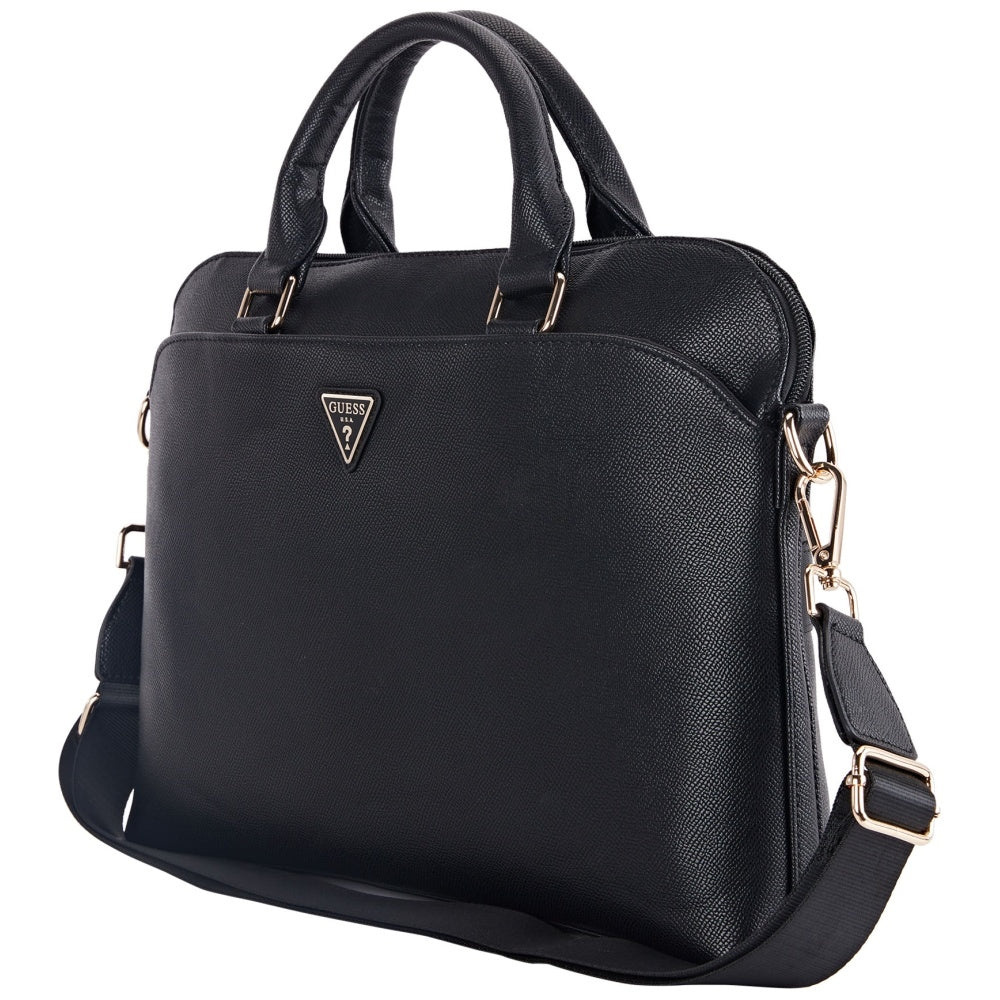 Sac Guess Grained Triangle Logo pour Ordinateur Portable 15 pouces, Noir
