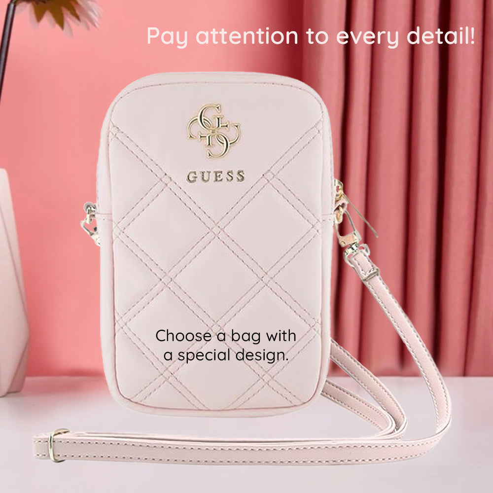 Universaltasche für Telefon, Guess, Quilted 4G, Rosa