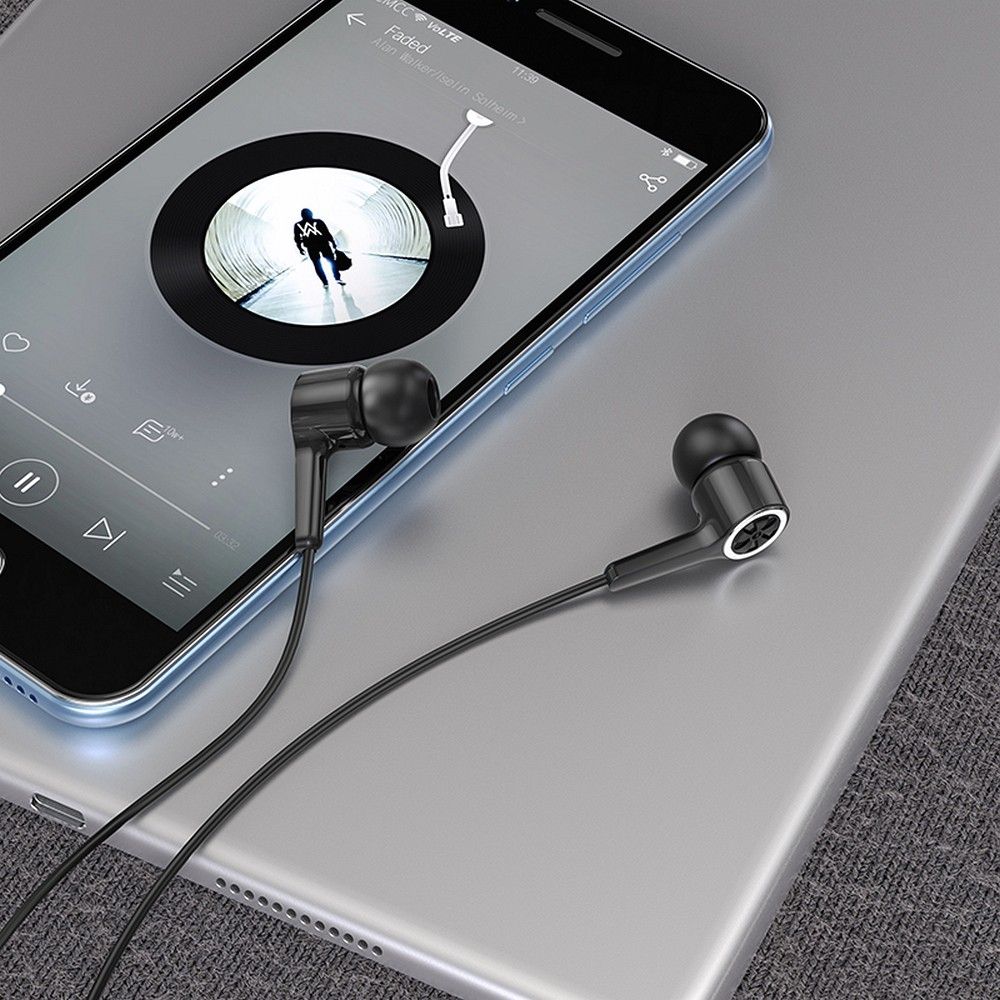 Écouteurs mains libres 3.5mm HOCO M104, Noir