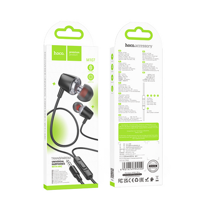 Kit mains libres 3,5 mm HOCO M107, noir
