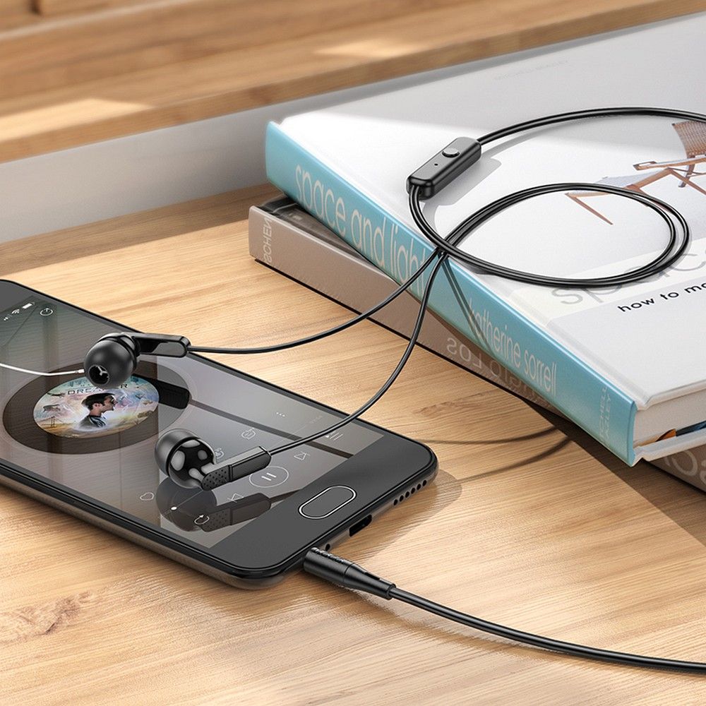 Écouteurs mains libres 3.5mm HOCO M121, Noir