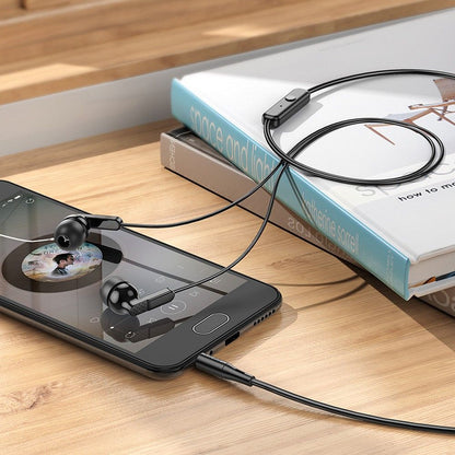 Écouteurs mains libres 3.5mm HOCO M121, Noir