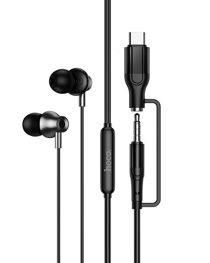 Auricolare 3.5mm / USB-C HOCO M119A, Nero