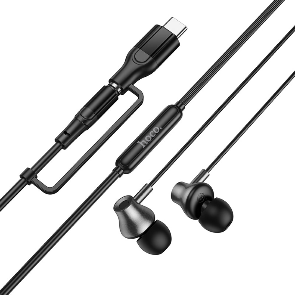 Auricolare 3.5mm / USB-C HOCO M119A, Nero