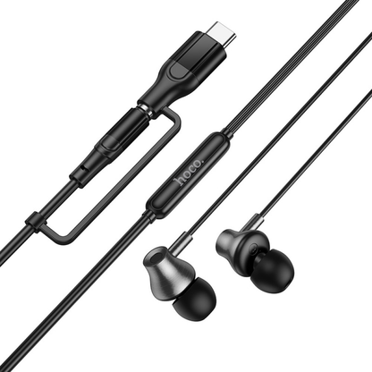 Auricolare 3.5mm / USB-C HOCO M119A, Nero