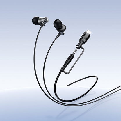 Auricolare 3.5mm / USB-C HOCO M119A, Nero