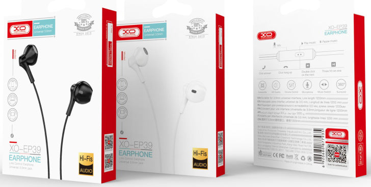 Handsfree 3.5mm XO Design EP39, Blanc