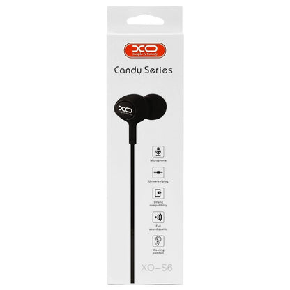 Écouteurs mains libres 3.5mm XO Design S6, Noir