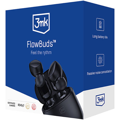 Écouteurs Bluetooth sans fil 3MK FlowBuds, TWS, Noir