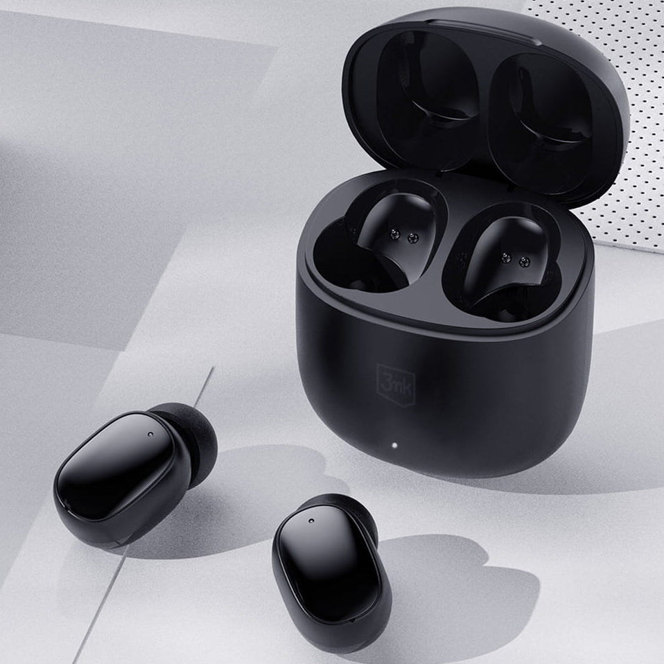 Écouteurs Bluetooth sans fil 3MK FlowBuds, TWS, Noir