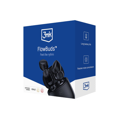 Écouteurs Bluetooth sans fil 3MK FlowBuds, TWS, Noir