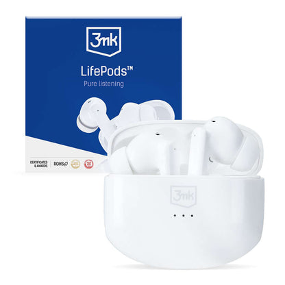 Kit mains libres Bluetooth 3MK LIFEPODS, TWS, ANC, Blanc