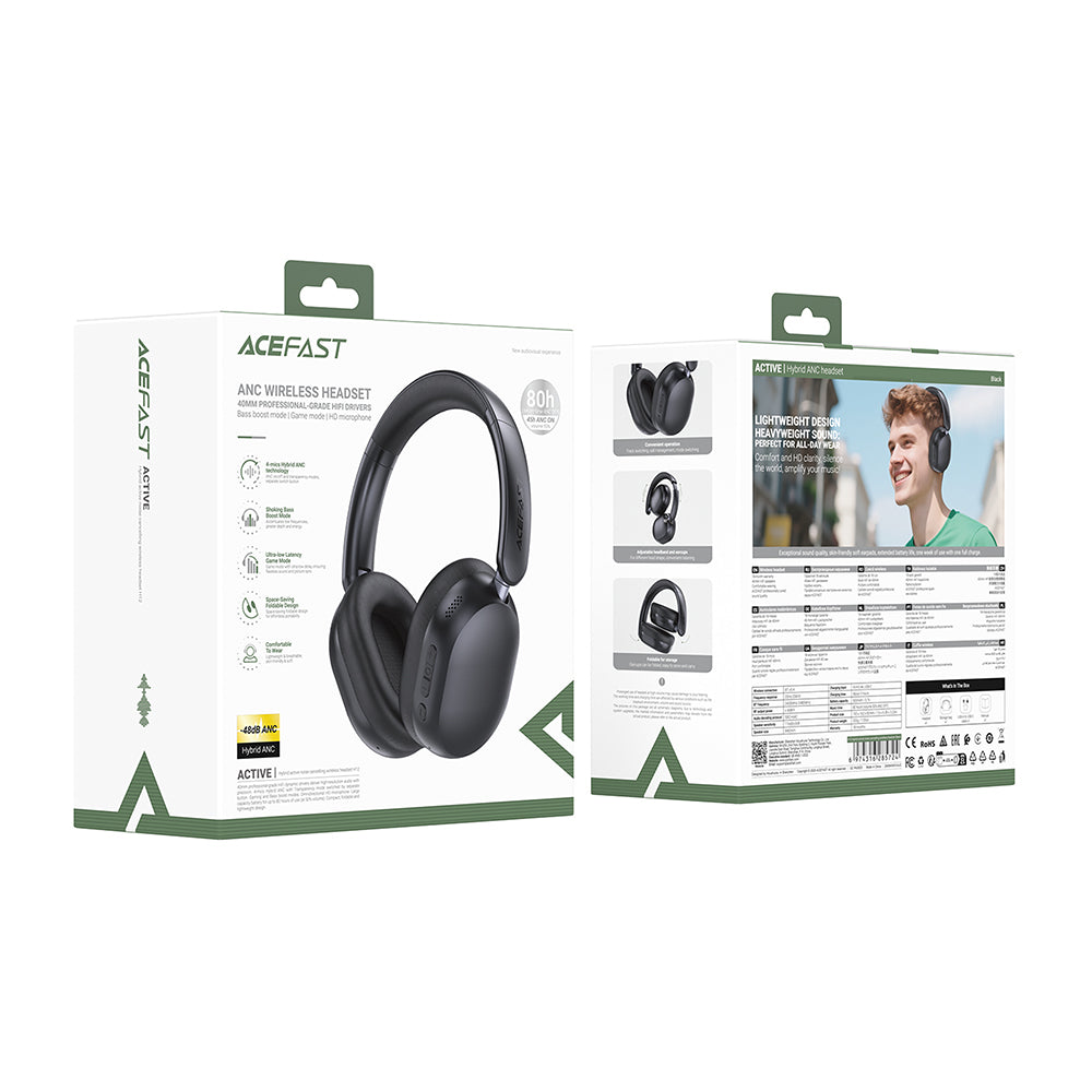 Handsfree Bluetooth Acefast H12, A2DP, ANC, Weiß
