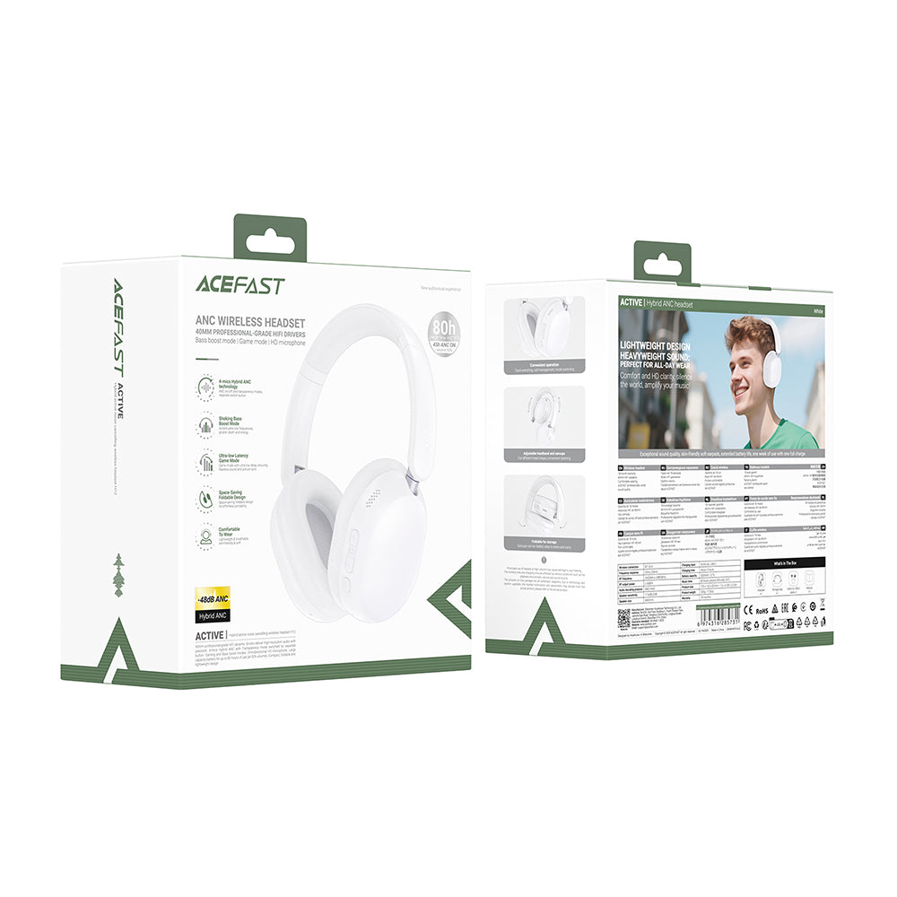 Handsfree Bluetooth Acefast H12, A2DP, ANC, Schwarz