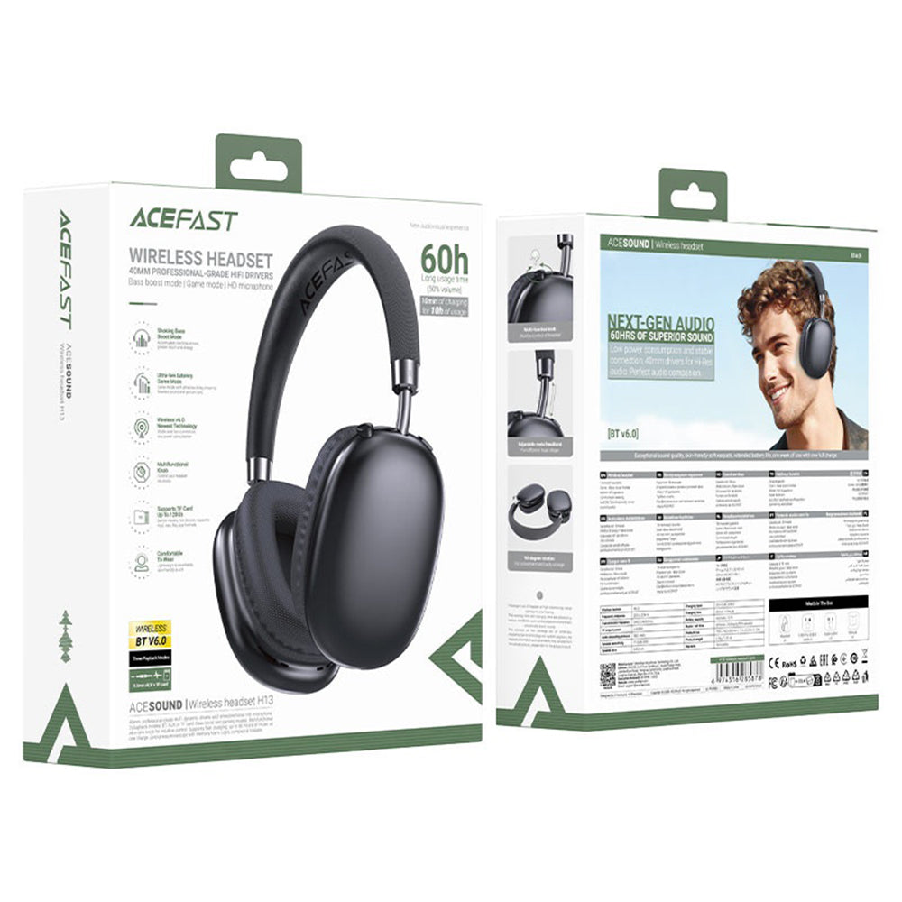 Auricolare Bluetooth Acefast H13, A2DP, Nero
