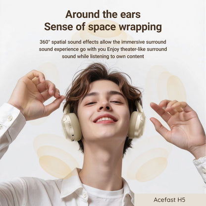Auricolare Bluetooth Acefast H5, A2DP, ANC, Nero