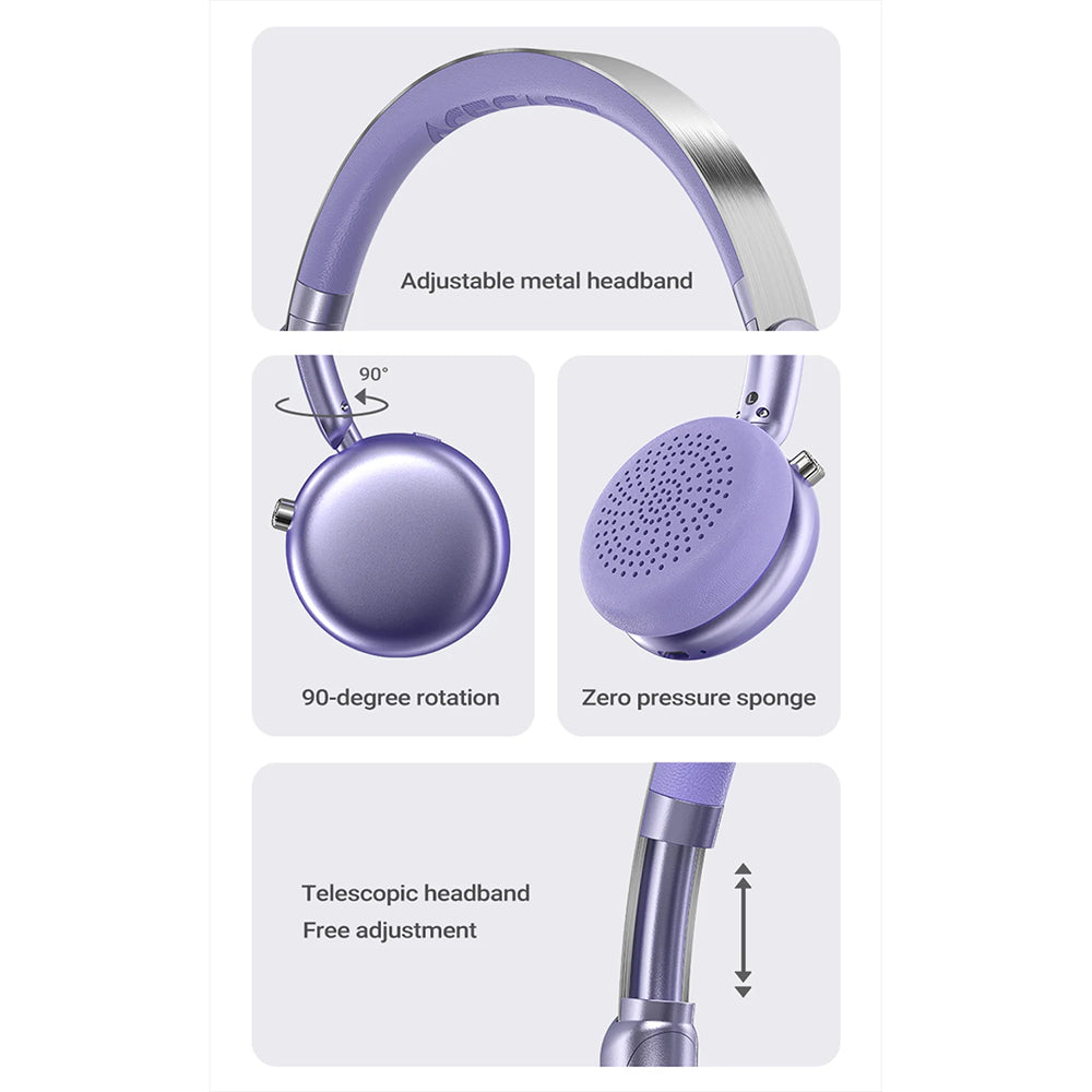 Handsfree Bluetooth Acefast H8, A2DP, ANC, Dorato