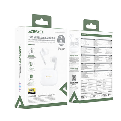 Kit mains libres Bluetooth Acefast W7, TWS, Blanc