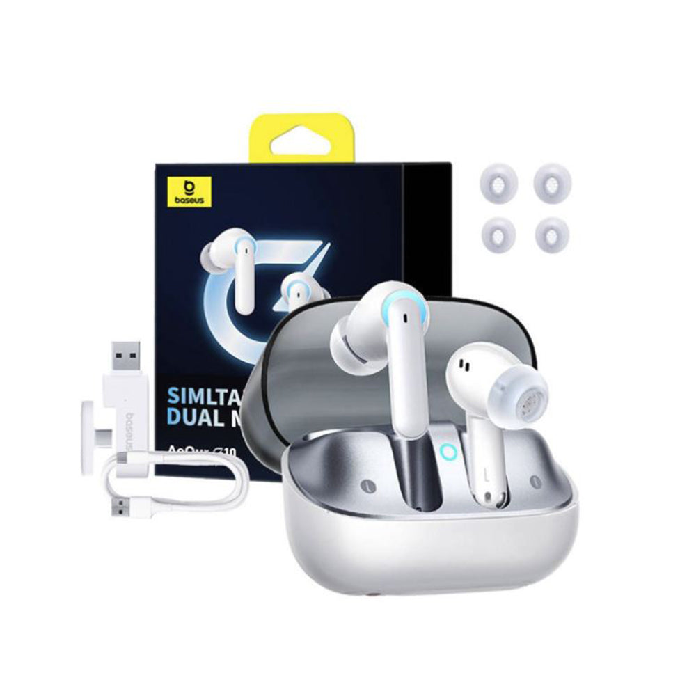 Handsfree Bluetooth Baseus AeQur G10, TWS, Weiß A00055400221-00