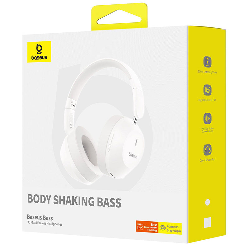 Kit mains libres Bluetooth Baseus Bass 30 Max, A2DP, Blanc A00070700211-00