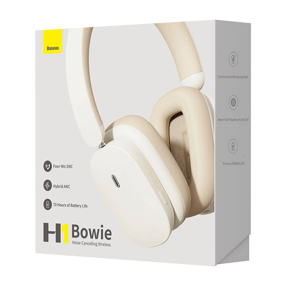 Freisprech-Bluetooth Baseus Bowie H1, A2DP, ANC, Creme NGTW230202