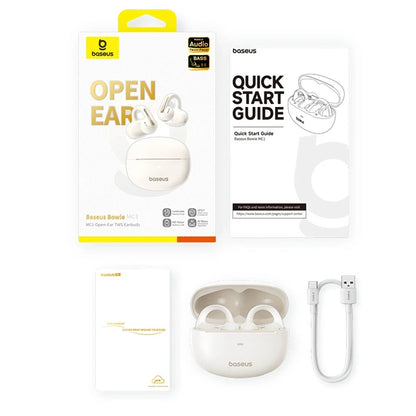 Kit mains libres Bluetooth Baseus Bowie MC1, TWS, Blanc A00083501226-00