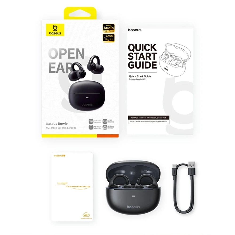 Auricolare Bluetooth Baseus Bowie MC1, TWS, Nero A00083501126-00
