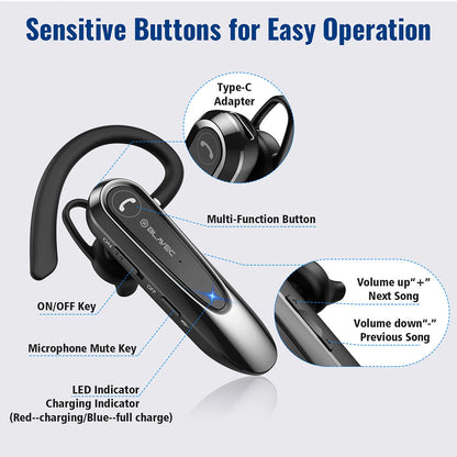 Bluetooth-Freisprecheinrichtung Blavec Adventure 5, MultiPoint, A2DP, Schwarz BHAD5-B