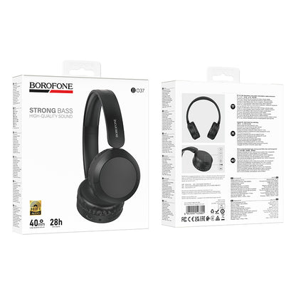 Auricolare Bluetooth Borofone BO37 Marvellous, A2DP, Nero