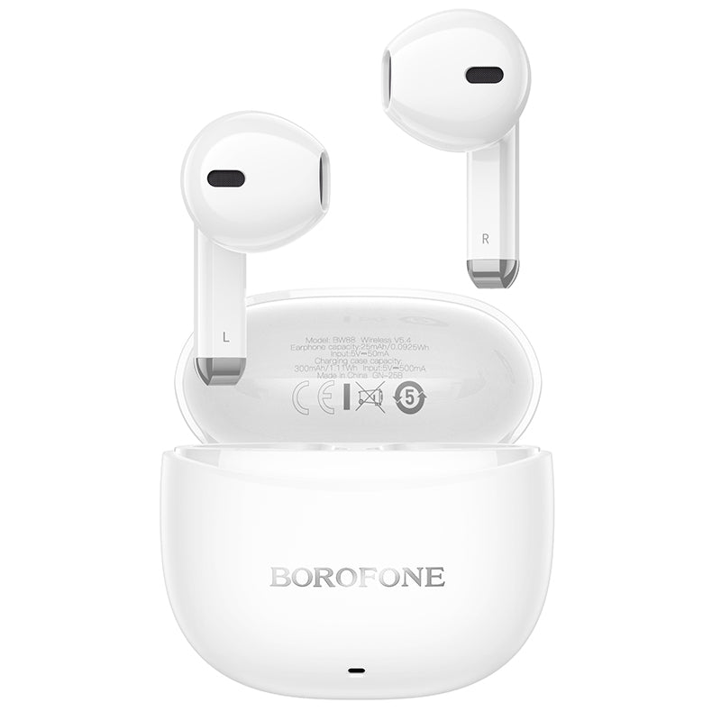 Handsfree Bluetooth Borofone BW88 Deep Rhyme, TWS, Weiß