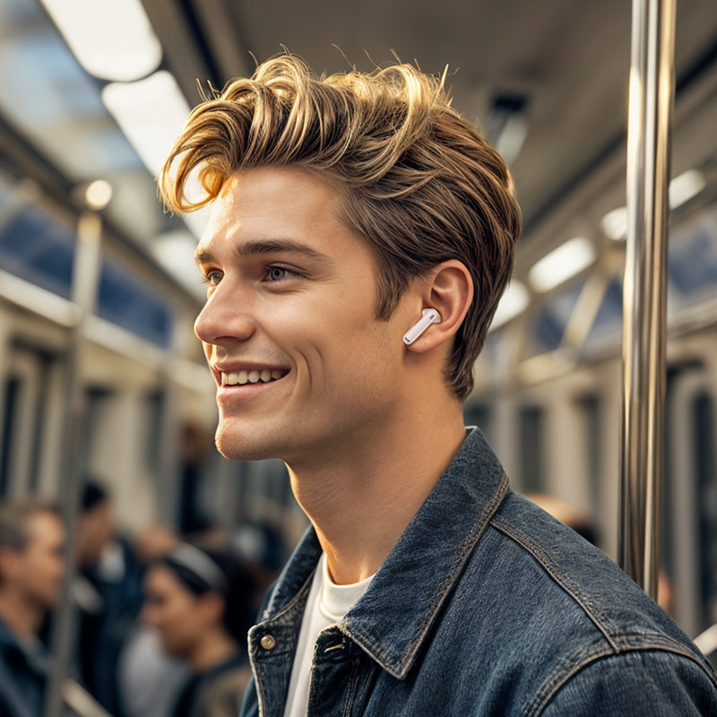 Auricolare Bluetooth Borofone FQ7 Treasure, TWS, ANC, MultiPoint, Bianco