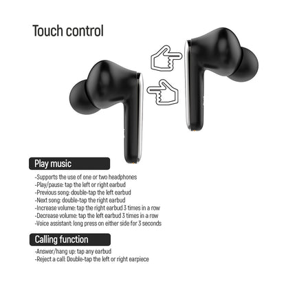 Écouteurs Bluetooth ColorWay TWS3, TWS, Noir