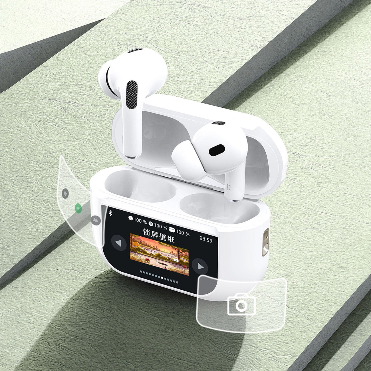 Kit mains libres Bluetooth Dudao U19 Display, TWS, Blanc