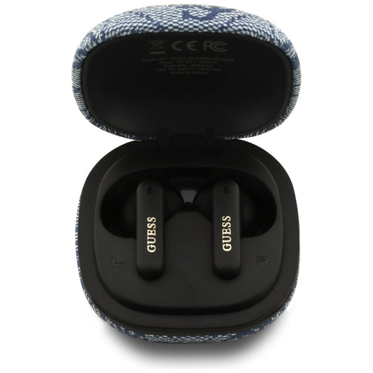 Handsfree Bluetooth Guess 4G Classic Metal Logo, TWS, Blue