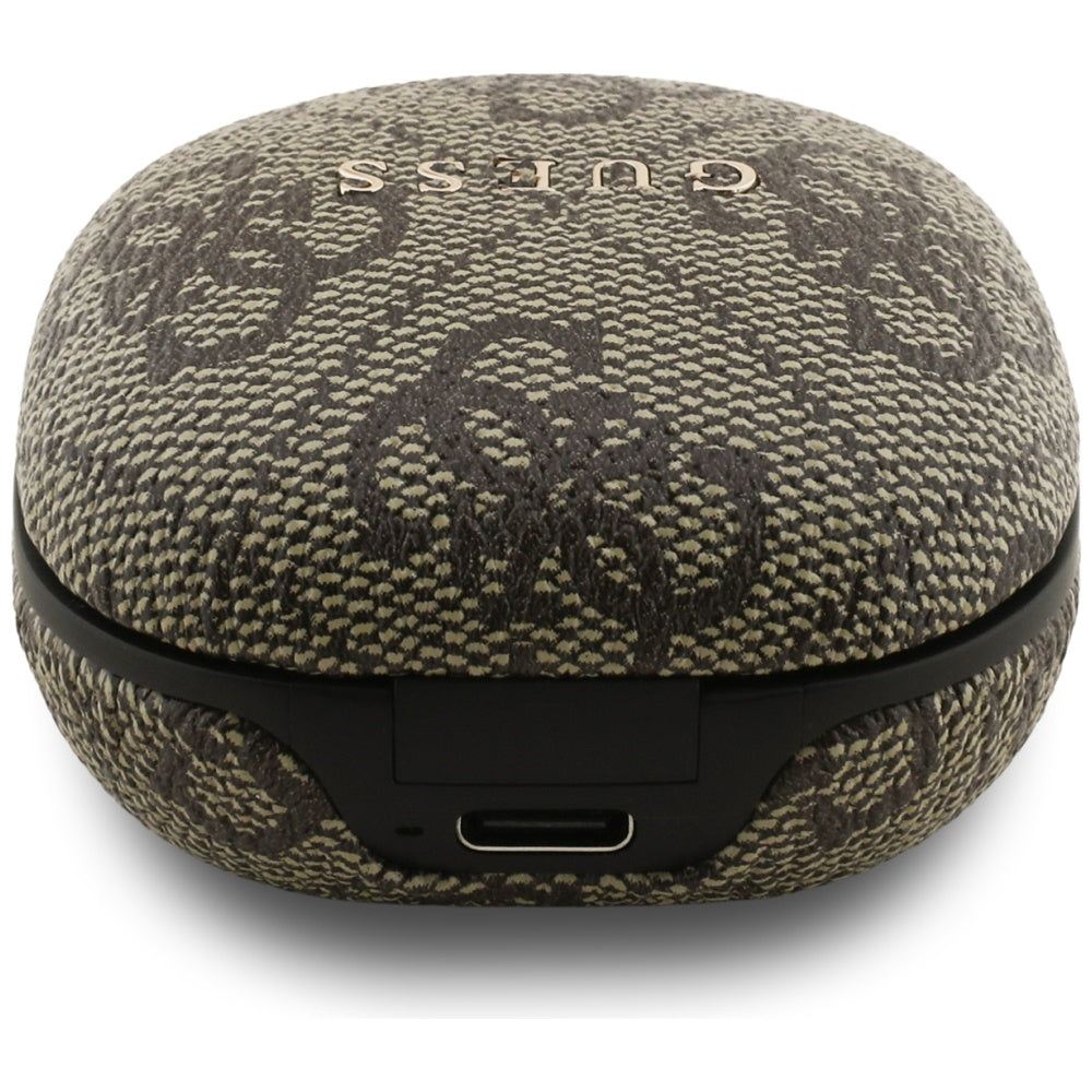 Kit mains libres Bluetooth Guess 4G Classic Metal Logo, TWS, Marron