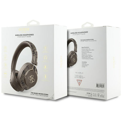 Handsfree Bluetooth Guess 4G Metal Logo, A2DP, Braun