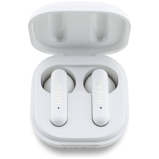 Kit mains libres Bluetooth Guess 4G Logo Métallique, TWS, Blanc