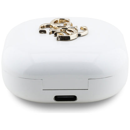 Handsfree Bluetooth Guess 4G Metal Logo, TWS, Weiß