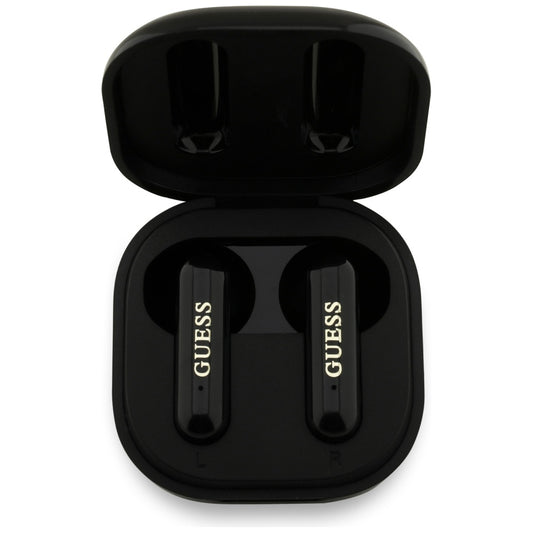 Handsfree Bluetooth Guess 4G Logo Métallique, TWS, Noir