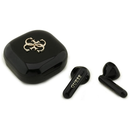 Handsfree Bluetooth Guess 4G Logo Métallique, TWS, Noir