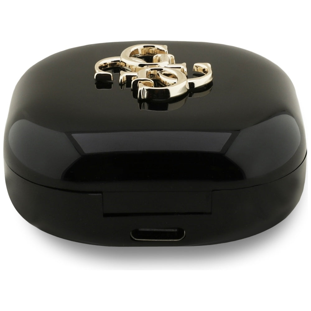 Handsfree Bluetooth Guess 4G Logo Métallique, TWS, Noir