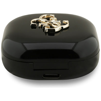 Handsfree Bluetooth Guess 4G Logo Métallique, TWS, Noir